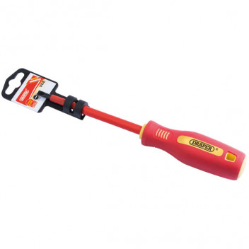 Draper 46518 - 5.5mm x 125mm Fully Insulated Plain Slot Screwdriver. (Display Packed)