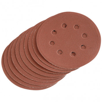 Draper 64040 - Ten 125mm 240 Grit Hook and Loop Sanding Discs