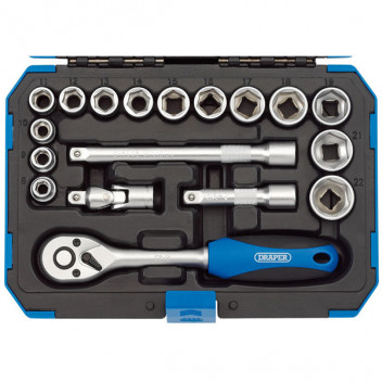 Draper 16359 - 3/8" Sq. Dr. Metric Socket Set (18 Piece)