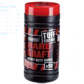 Draper 84712 - Tuff Texture, 'Hard Graft' Heavy Duty Wipes (Tub of 90)