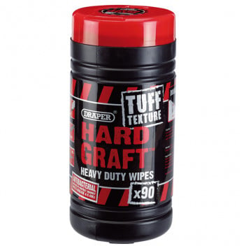 Draper 84712 - Tuff Texture, 'Hard Graft' Heavy Duty Wipes (Tub of 90)