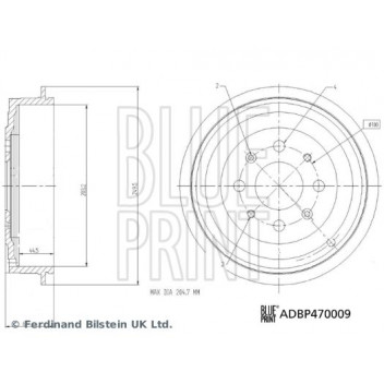 Blue Print ADBP470009 - Brake Drum (Rear)