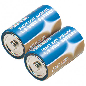 Draper 61836 - 2 x Heavy Duty D Size Alkaline Batteries