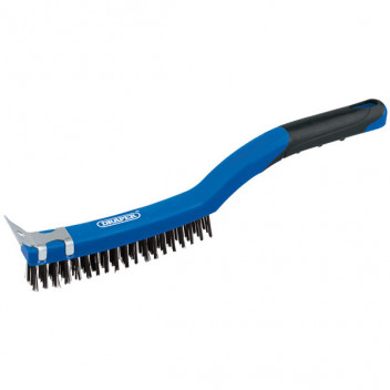 Draper 17179 - Wire Scratch Brush with Scraper (3 Row)