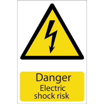 Draper 72225 - 'Danger Electric Shock' Hazard Sign