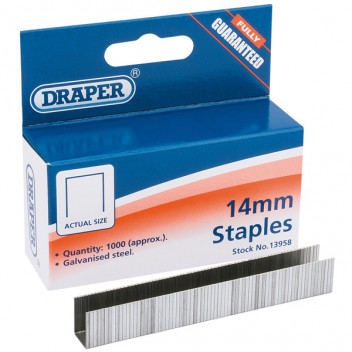 Draper 13958 - 1000 x 14mm Heavy Duty Staples