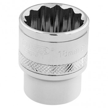 Draper Expert 32786 - 3/8" Square Drive Hi-Torq&#174; 12 Point Socket (18mm)