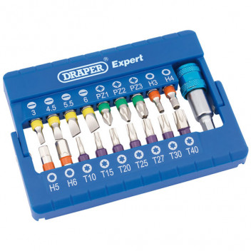 Draper 82402 - Coloured Screwdriver Bit Set (19 piece)