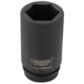 Draper Expert 27142 - Expert 34mm 3/4" Square Drive Hi-Torq&#174; 6 Point Deep Impact Socket