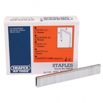 Draper 59836 - 16mm Staple (5000)