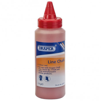 Draper 42975 - 115G Plastic Bottle of Red Chalk for Chalk Line