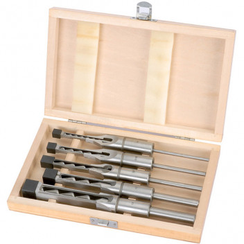 Draper 40406 - Hollow Square Mortice Chisel and Bit Set (5 Piece)