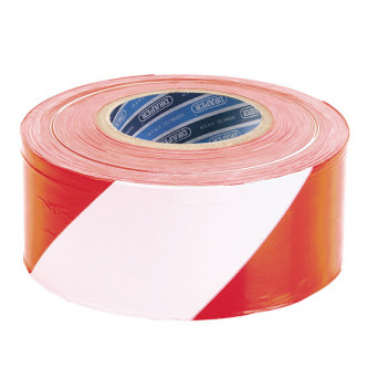 Draper 66041 - 75mm x 500M Red and White Barrier Tape Roll