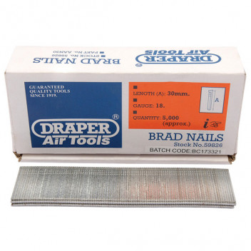 Draper 59826 - 30mm Brad Nails (5000)