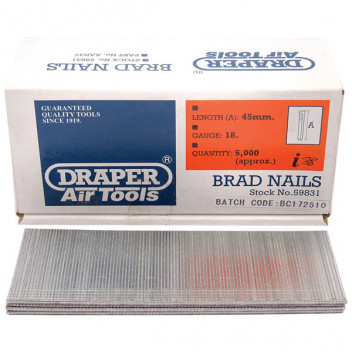 Draper 59831 - 45mm Brad Nails (5000)