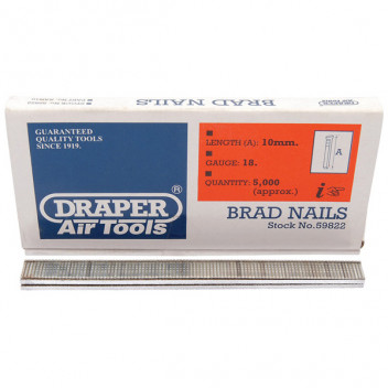 Draper 59822 - 10mm Brad Nails (5000)