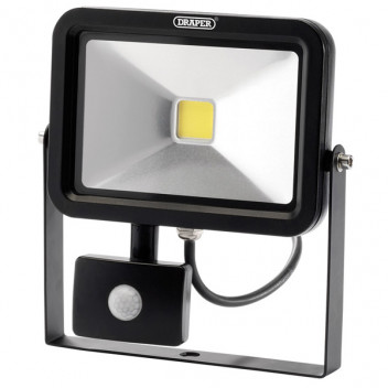 Draper 66037 - 1300 Lumen COB LED Slimline Wall Mounted Flood Lights with PIR Sensor (20W)