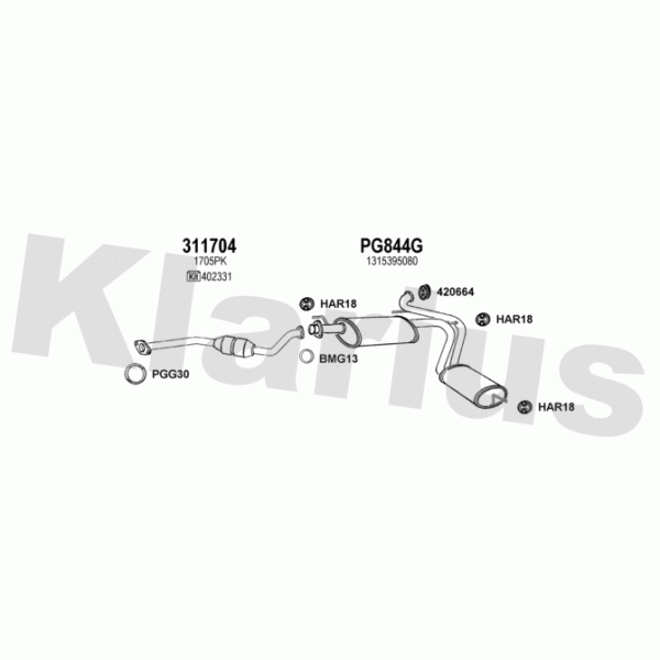 Klarius 330898 - Exhaust System