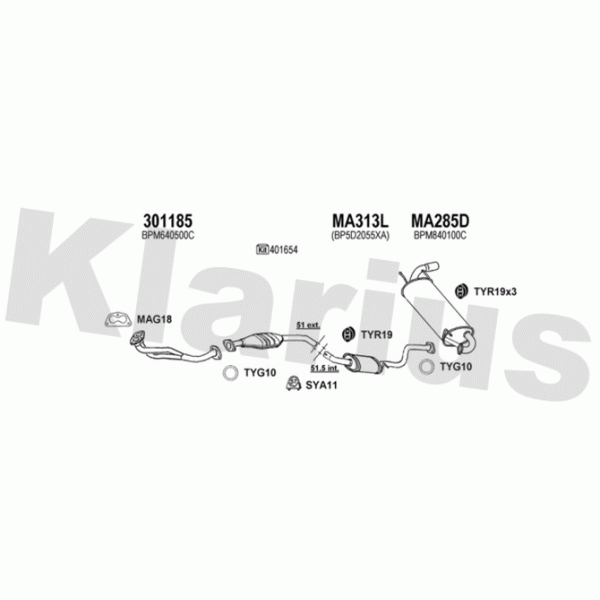 Klarius 570201 - Exhaust System